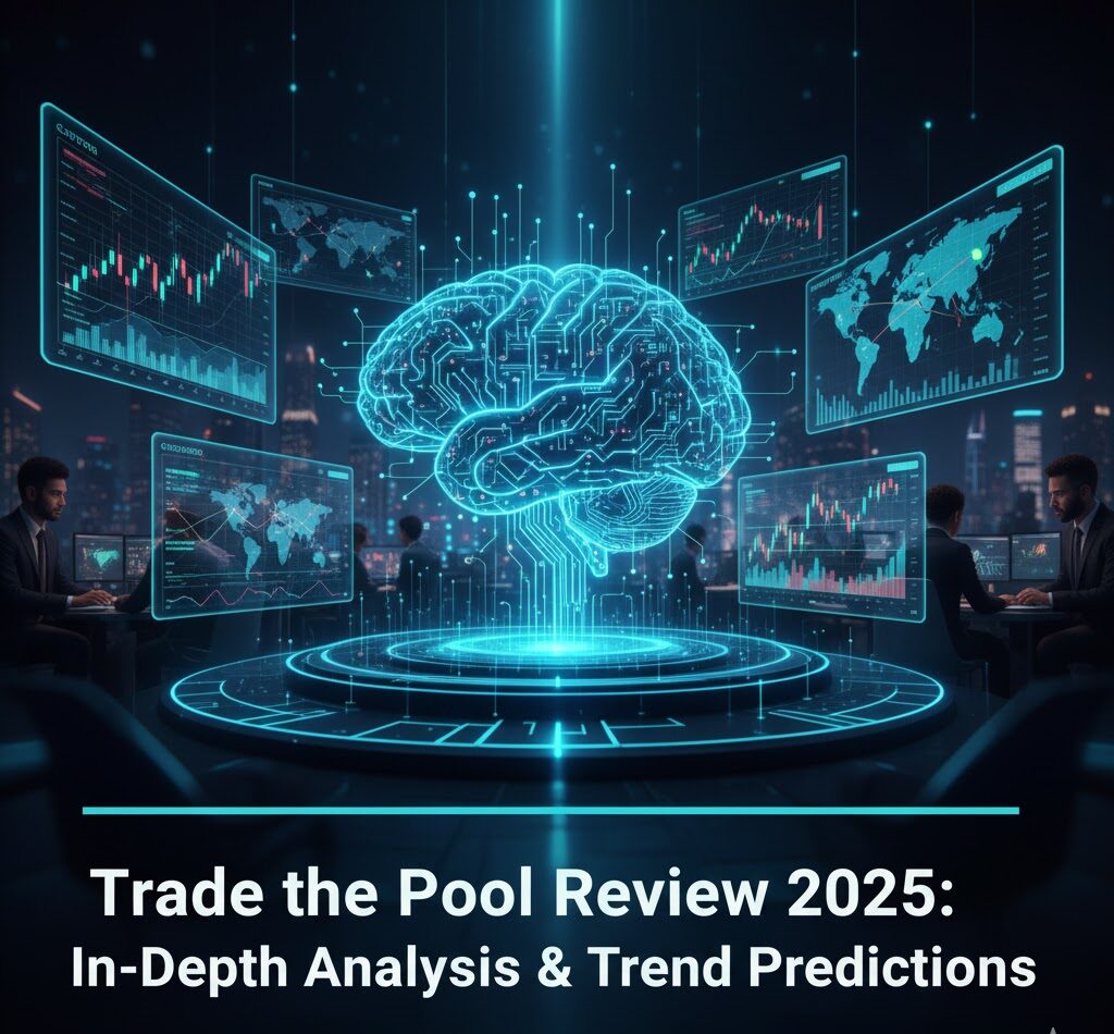 Trade the Pool platform interface showing trading charts and data